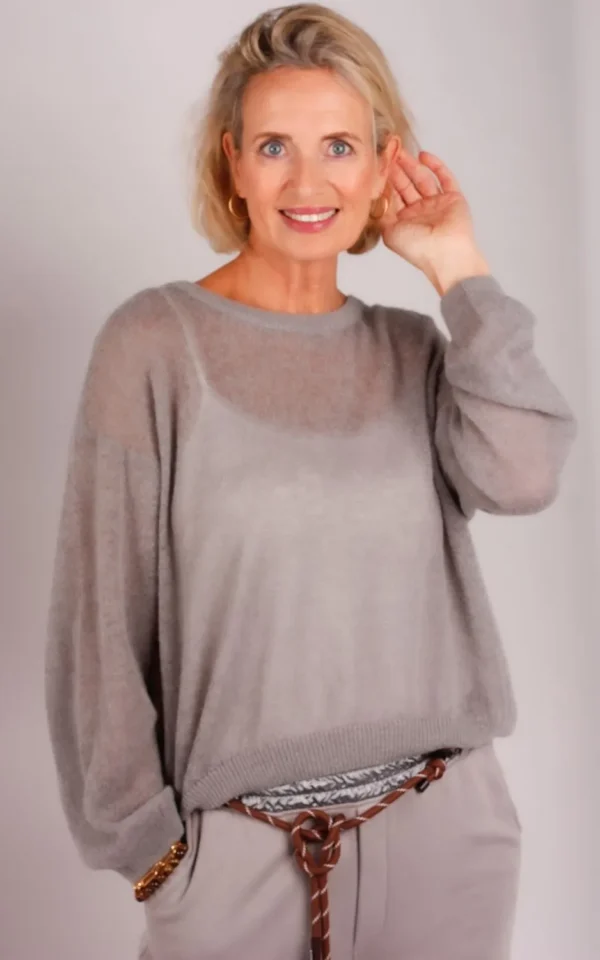 10 Days 10 Days thin knitted sweater 20-615-6201 light graphite