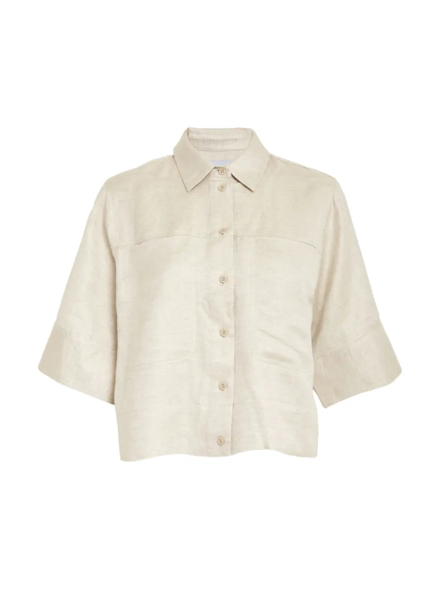 minus-mi7031-353m-nomad-sand-melange Minus Minus MSJuno cropped linen shirt