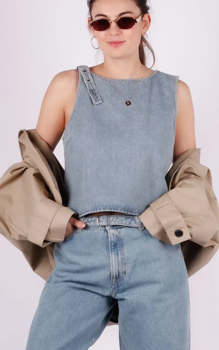 samsoe-samsoe-f25400010-blauw Samsoe samsoe Samsøe Samsøe Samolly top